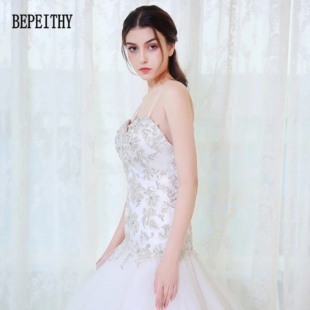 Свадебное платье Русалка BEPEITHY винтажное на бретельках с открытой спиной