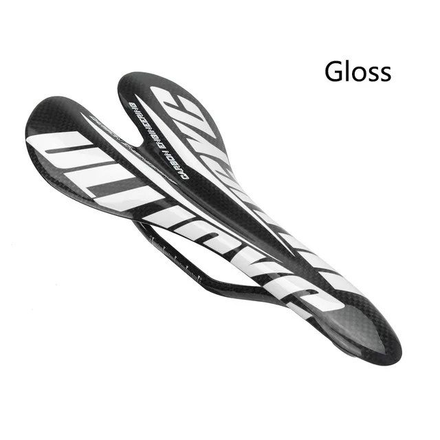 Gloss Whit Горный велосипед из углеродного волокна седло двойной кронштейн складной велосипед часть сверхлегкий полный углеродного седло Подушка сиденья - Цвет: Gloss Whit