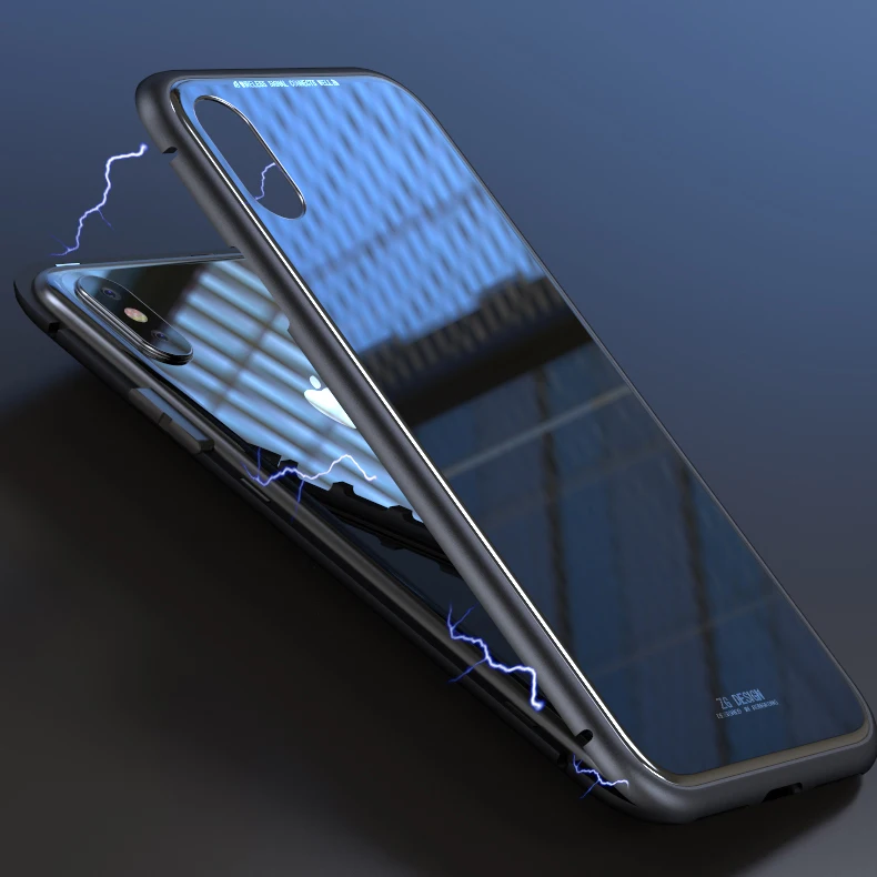Металлический магнитный чехол для Apple iPhone 6, бампер, чехол, 6 Plus, 8 Plus, стеклянная крышка, броня, чехол для iPhone X, бампер, чехол, iPhone X