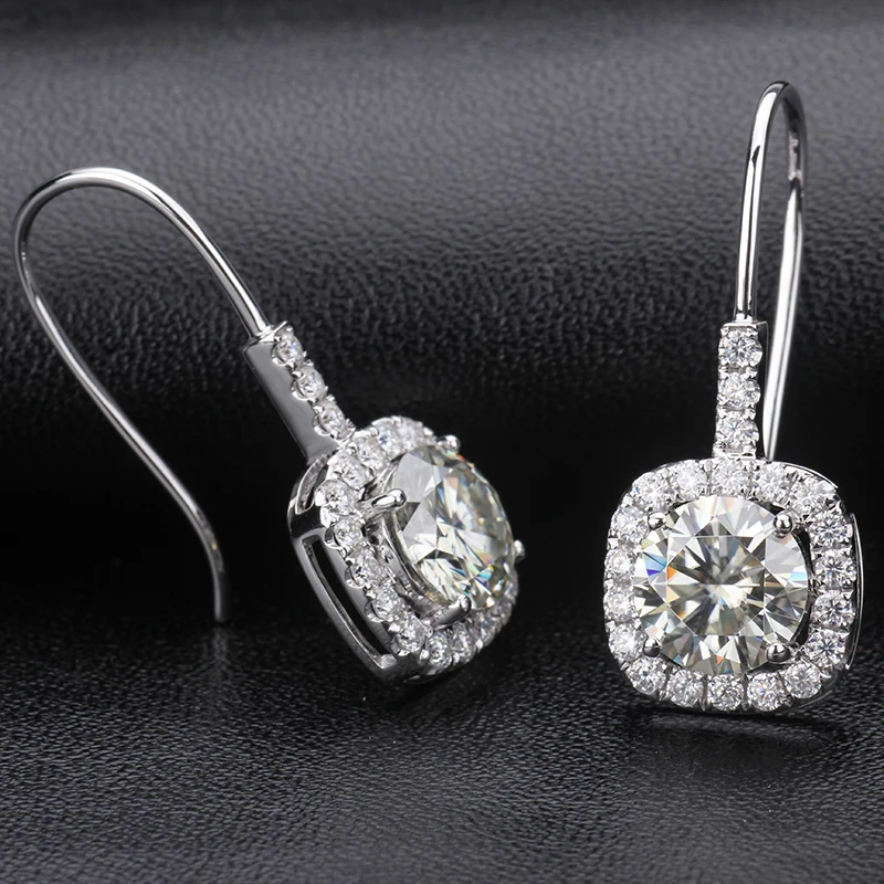 Мода Настоящее 18 К твердое белое золото 2.0CT круглый разрезанный Муассанит Алмаз