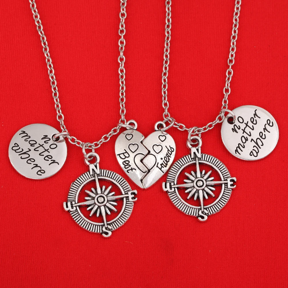 Лучшие друзья независимо от того где компас набор ожерелья из 2 частей ожерелье с