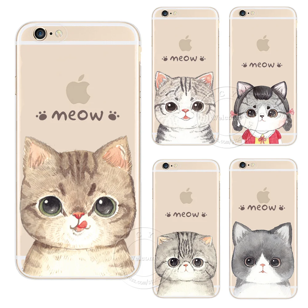 Жесткий пластиковый чехол с милым карикатурным котом для Apple iPhone X XS Max XR 4 4S 5 5S SE 5C 6 6S 7 8 Plus 6SPlus 7Plus 8Plus Coque on.