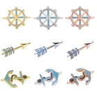 Juya ручной работы Счастливое дерево жизни руль стрела якорь подвески соединительные аксессуары для DIY ювелирные изделия браслеты