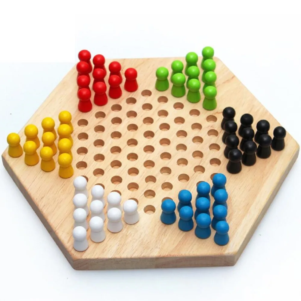 

Natural Wood Chinese Checkers with Wooden Marbles W3185