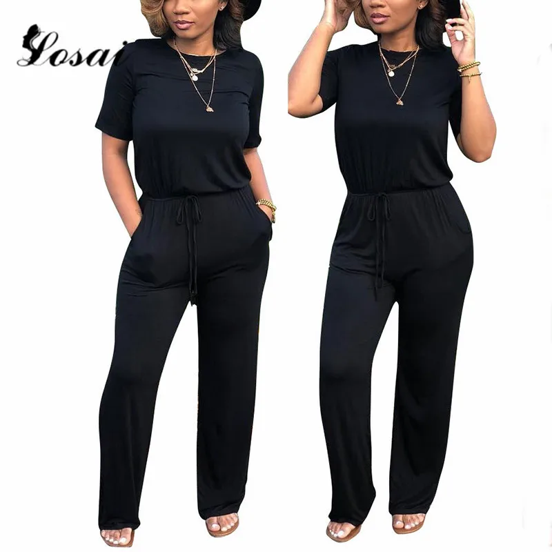 Женский комбинезон 2019 весенний сексуальный свободный однотонный длинный