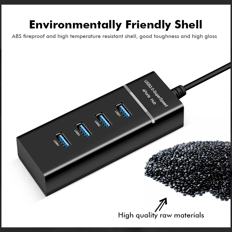 4 порта USB HUB Высокоскоростной 5 Гбит/с usb 3,0 концентратор для порта usb разветвитель 3 usb хаб для портативных ПК компьютер аксессуары док-станция USB 3,0