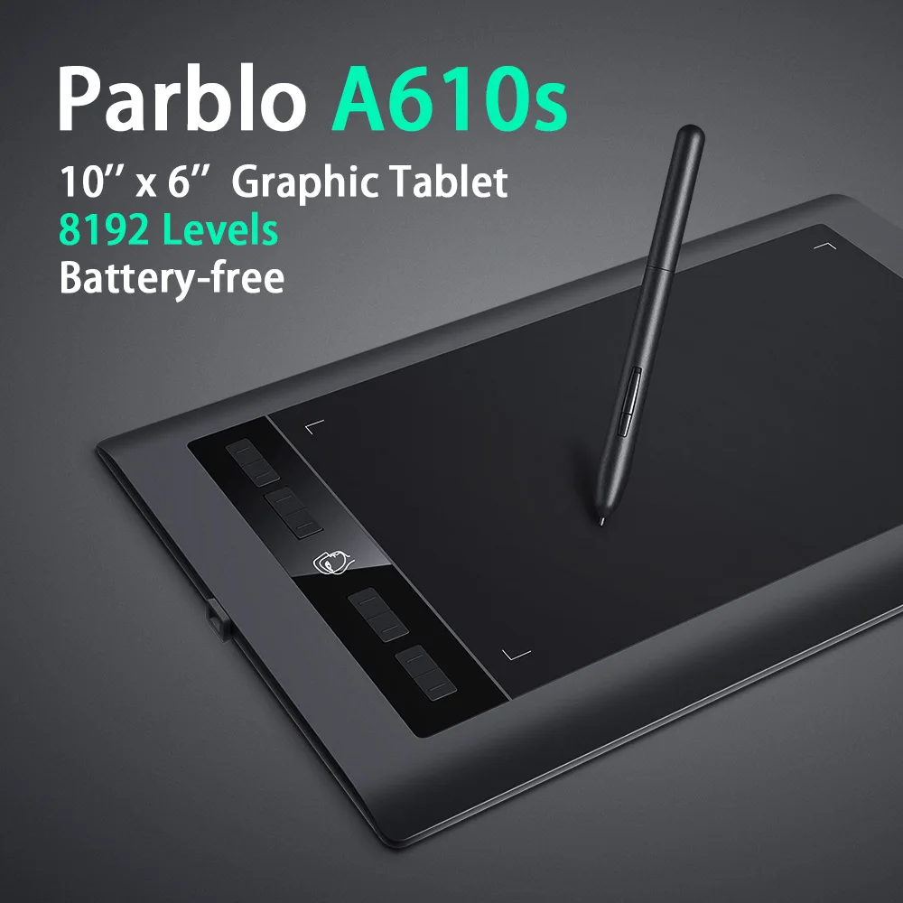 Цифровой графический планшет Parblo A610S для рисования доска 10x6 дюймов активная