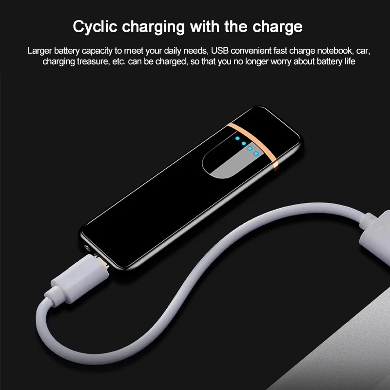 2019 Новинка usb зарядка зажигалка ветрозащитный сенсорный экран зажигалки для