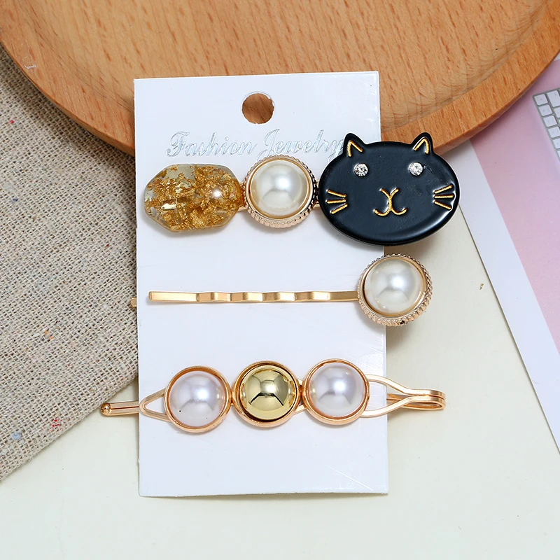 3 комплекта в упаковке женская заколка для волос с инкрустацией из