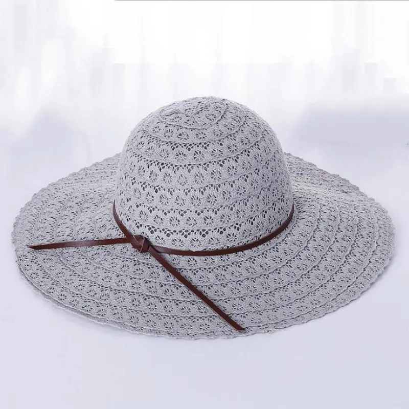 Как Mulheres Rendas de Algodão macio Grande Design Moda Praia Chapéu Sol dobravel Palha Abas Largas | Аксессуары для одежды
