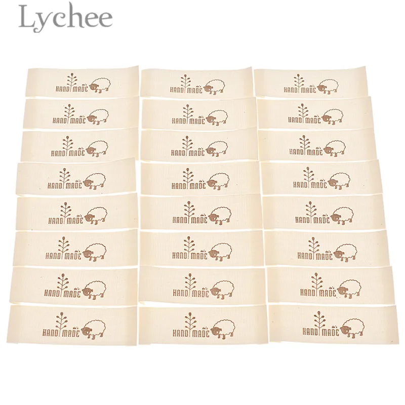 2 Lychee 50 шт моющиеся хлопчатобумажные бирки для одежды ручной работы ярлыки с тиснением DIY этикетки типа «флажок» для швейных аксессуаров одежды - Цвет: 2