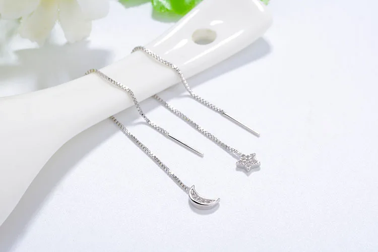 Модные Серьги очаровательные женские висячие серьги Твердые 925 пробы серебряные