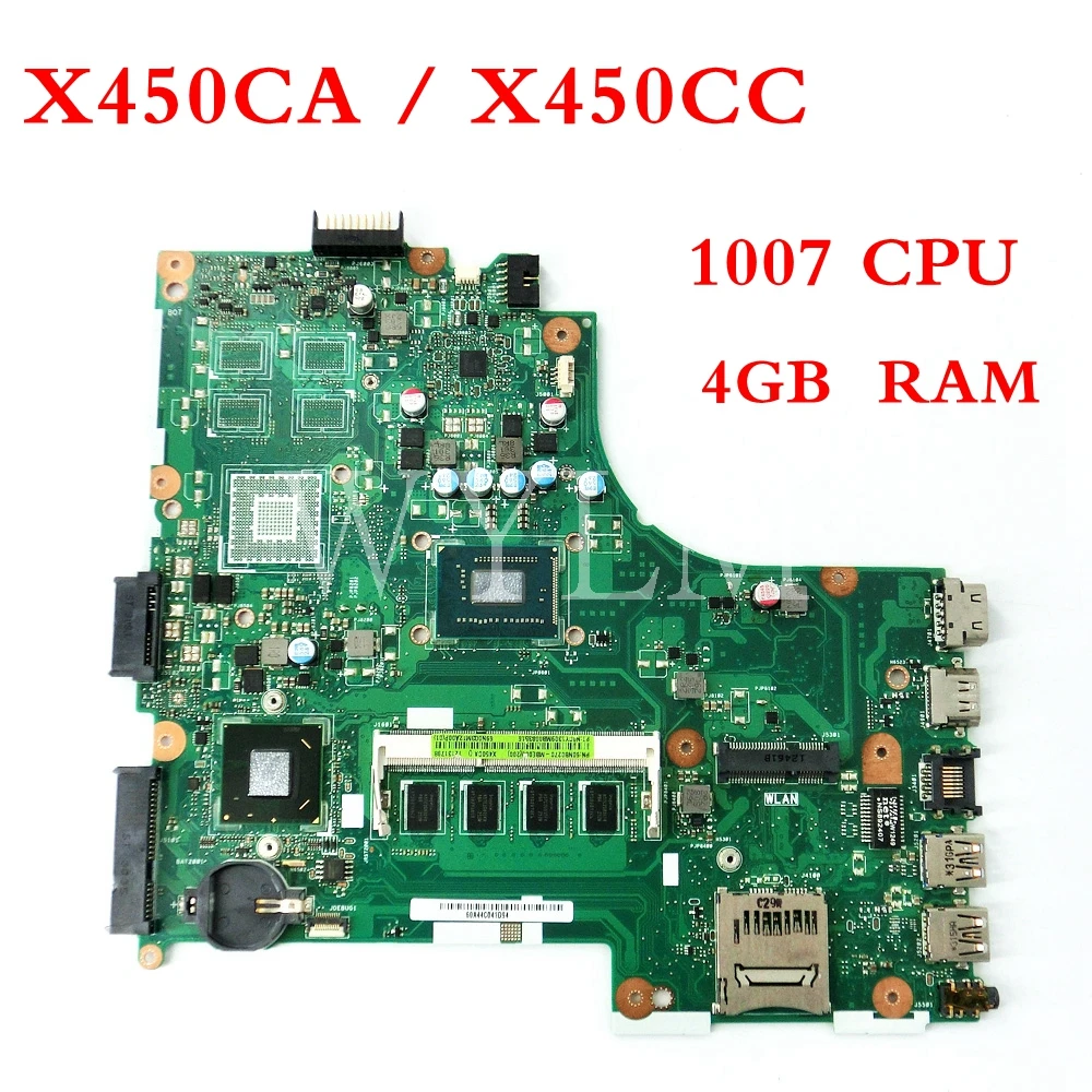 

X450CA motherboard With 1007 CPU 4GB memory mainboard REV 2.0 For ASUS X450CA X450CC A450C X450C laptop motherboard Tested