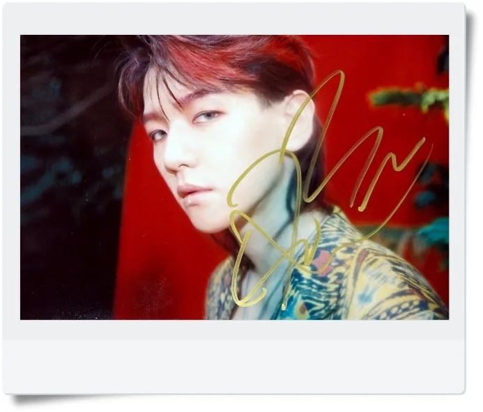 Подписанный KPOP EXO Baek Hyun фото с автографом THE WAR 6 дюймов Бесплатная доставка 072017 |