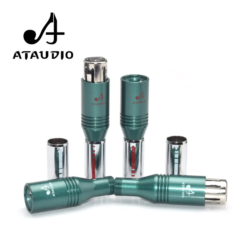 4 шт. ATAUDIO Hifi XLR штекер родиевое покрытие 3 шпильки Мужской и Женский XLR кабель Разъемы для Diy