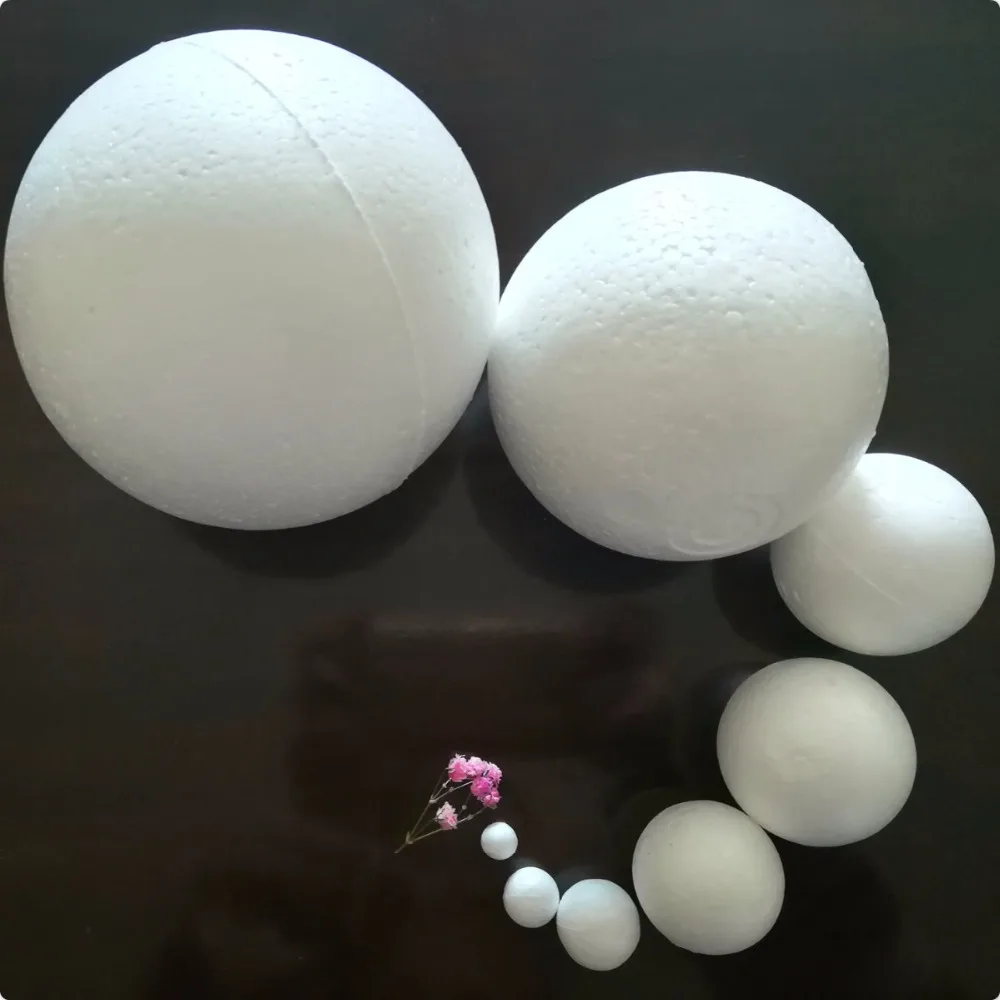 Фото 1/2/4/7/8/9/12/20/30cm Modelling White Polystyrene Styrofoam Foam Balls Craft Balls For DIY Christmas Party Decoration Supplies №3