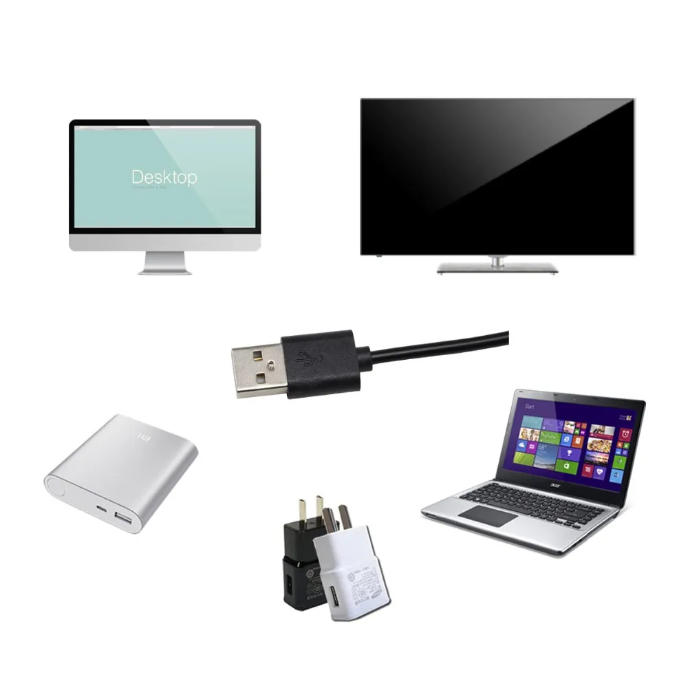 RGB Светодиодная лента Водонепроницаемая 5050 DC 5V USB Гибкая неоновая с дистанционным