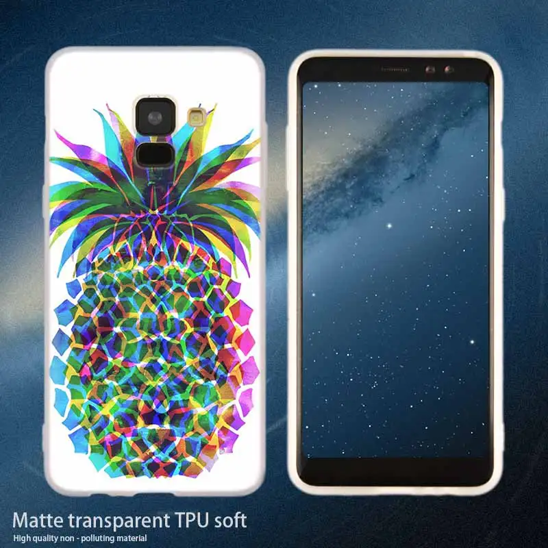 Silicone 15 Ананас Мягкая обложка чехол для телефона для samsung Galaxy A50 A10 A20 A30 A40 A60 A70 A6 A8 плюс A7 A9 A3 A5 A90 - Цвет: Silicone 15