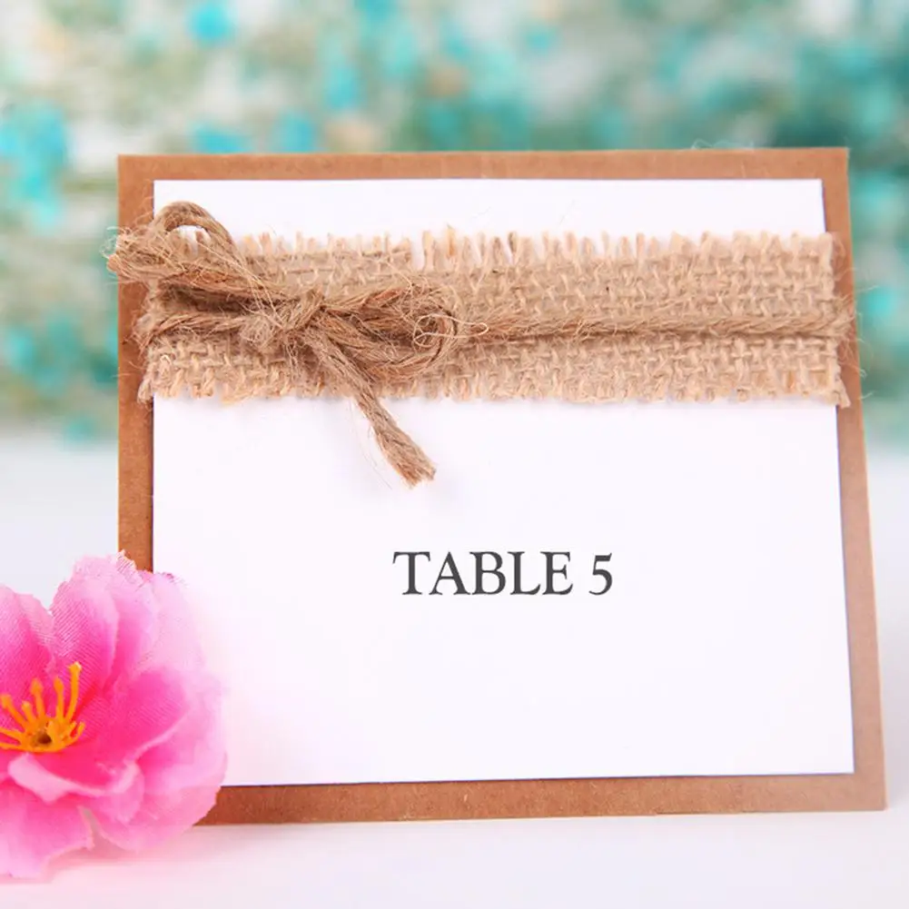 TPFOCUS 10 шт. имя гостя карты сидений для стола с джутовым бантом и номера свадебных