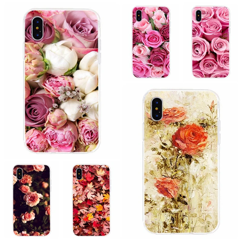 Красивый чехол для телефона с цветами iPhone6 6s 7 8 plus XS Max X XR прозрачный мягкий