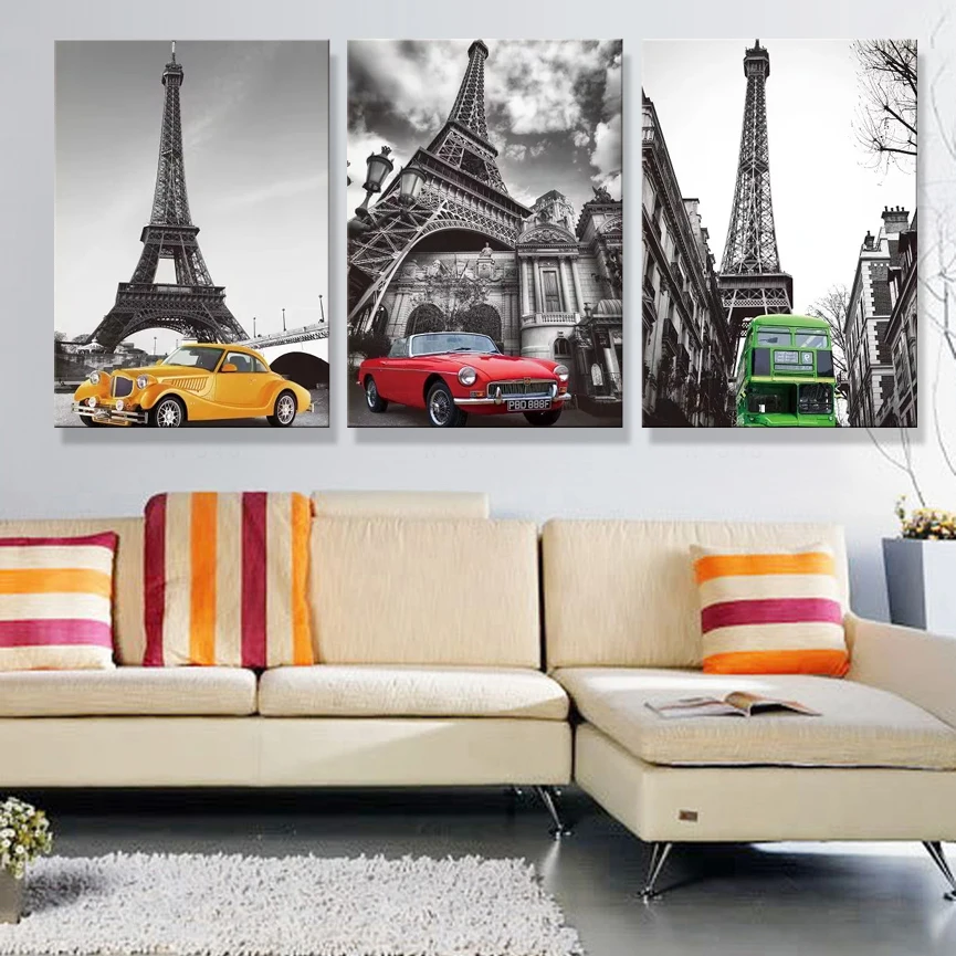 Modular paintings posters and prints nordicA famous European building flowers art canvas flower decoration wall pictures | Дом и сад