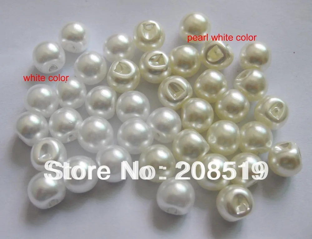 NB0168 модные кнопки жемчужные пластиковые боковые отверстия 8 мм белый и кремовый