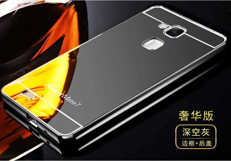 Чехол для huawei honor 6 Plus, чехол s, бампер с золотым покрытием, алюминиевая рамка+ зеркальная акриловая задняя крышка для huawei 6+ 6 Plus, чехол s