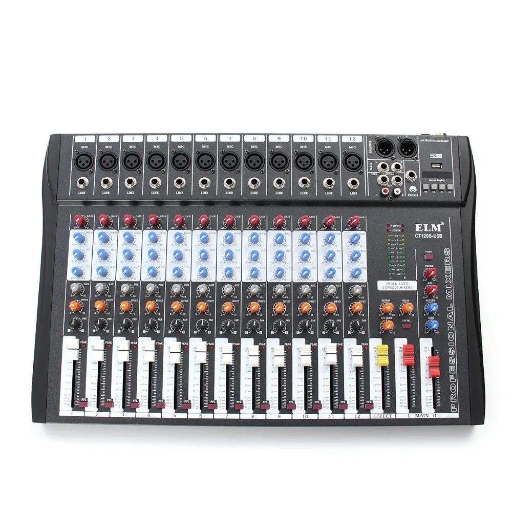 Профессиональный 12 канальный Live Studio аудио микшер мощность USB микшерный пульт CT