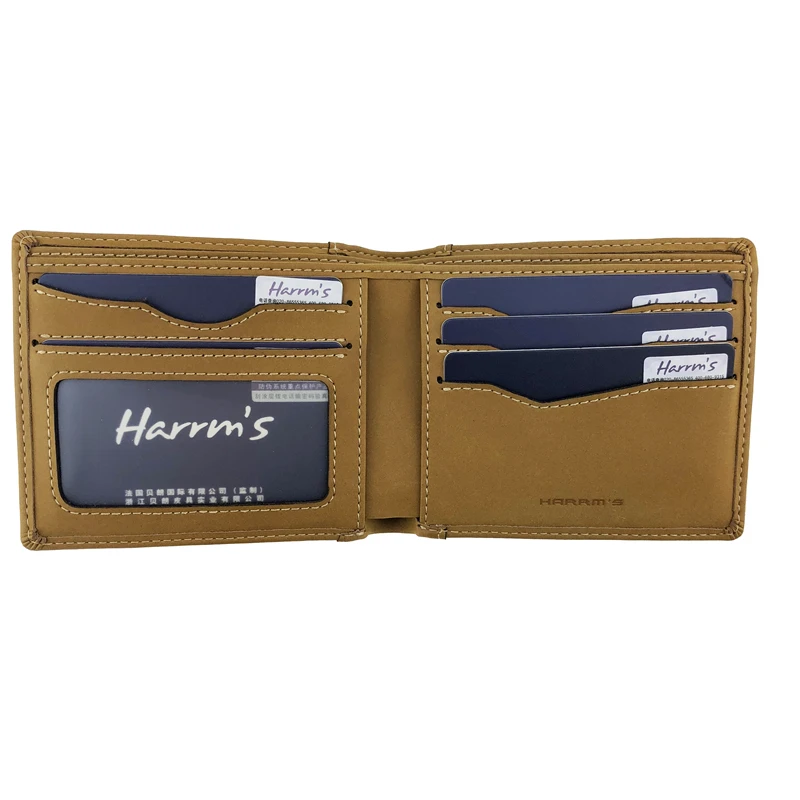 Harrms Ретро стиль коровья кожа кошелек короткий мягкий на ощупь для мужчин