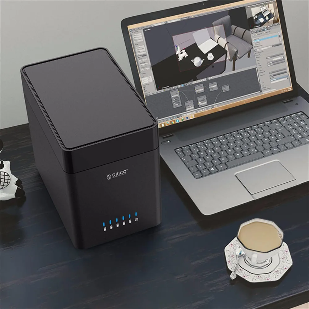 

ORICO 5 Bay USB3.0 Hard Drive Enclosure Magnetic-type 3.5 Inch Hard Disk Docking Station Support 50TB Max 5Gbps UASP 12V Adapter