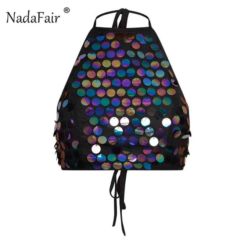 Женский топ Nadafair расшитый блестками с открытой спинкой | Женская одежда