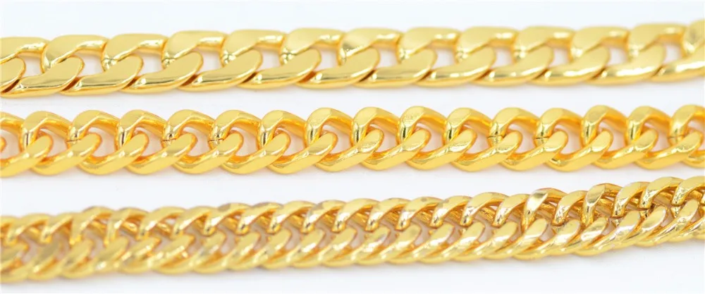 Uodesign Men's Thick Gold Chains Fashion Necklaces Male ColorAlloy Mens Cuban Link Chain Necklace Jewellery for men | Украшения и