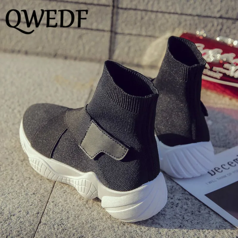 Обувь на платформе спортивная обувь 2019 новые дышащие стрейч FabricTenis Feminino