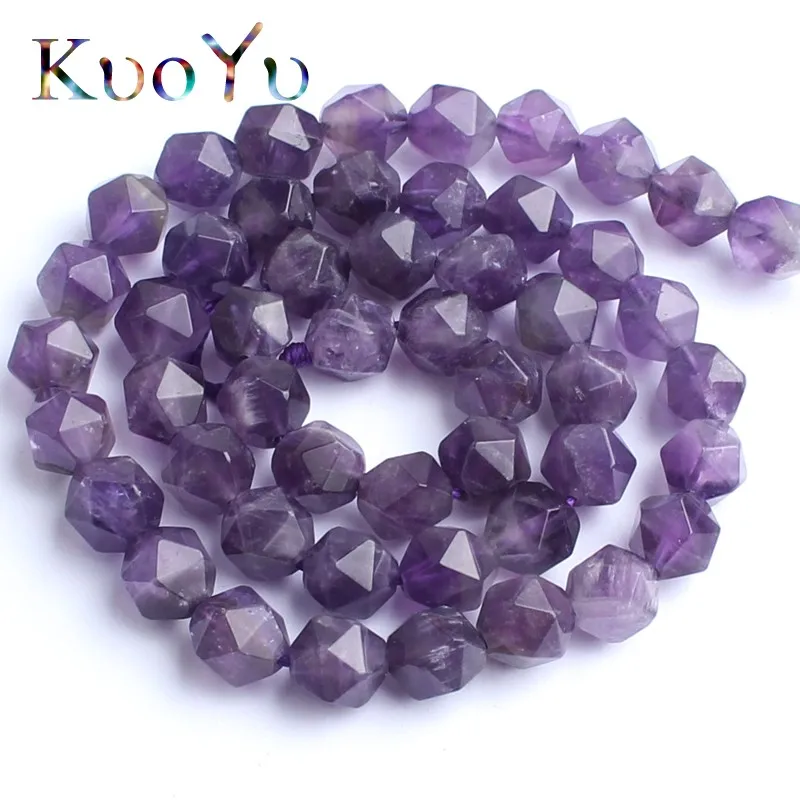 

Natural Faceted Purple Amethysts Gem Stone Beads Round Loose Beads 15" 6/8/10mm For Jewelry Making DIY Bracelet Pendant Necklace