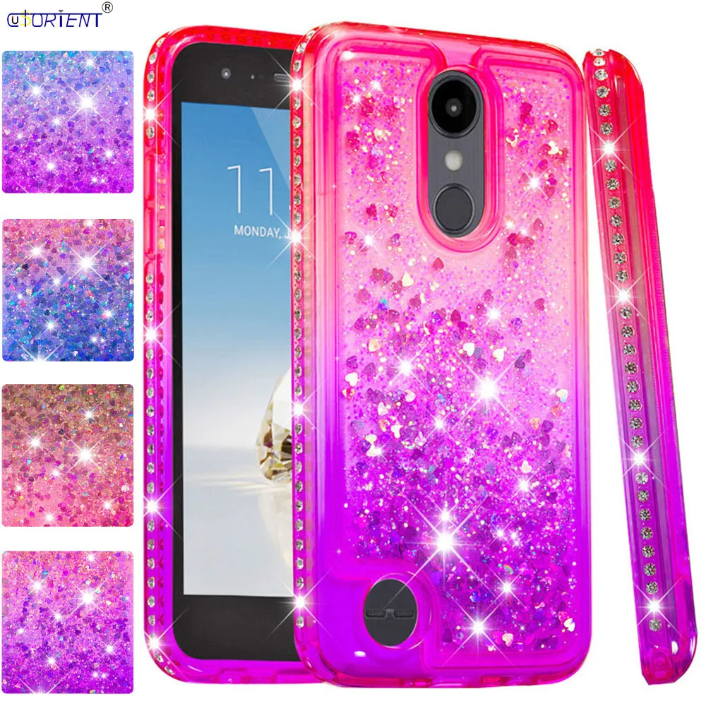 LG Aristo 2 Plus K8 2018 милый Блестящий Алмазный чехол Zone 4 Risio 3 Fortune Aristo2 жидкий зыбучий