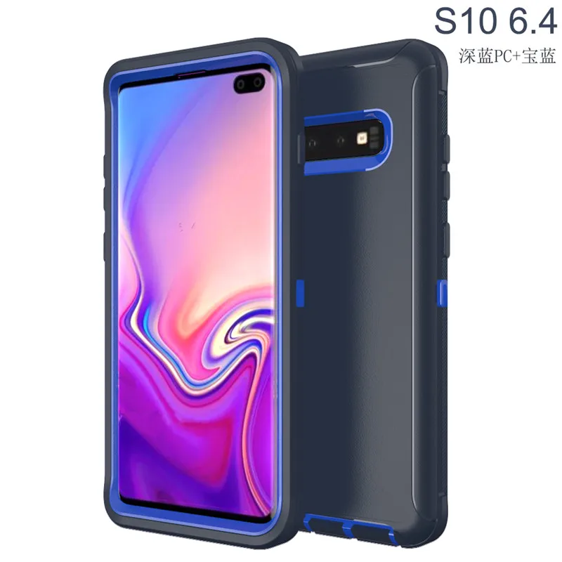Для samsung s6 s7 s8 s9 s10 Plu note5 note8 note9 вращающийся Задний зажим для защиты экрана с зажимом для ремня на 360 градусов ударопрочный корпус - Цвет: Blue