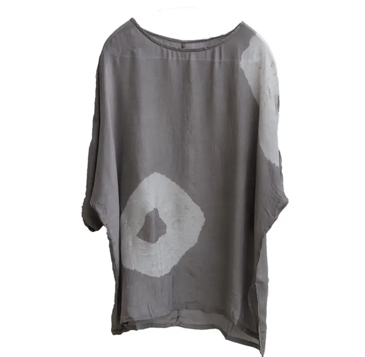 2018 винтажные женские шелковые рубашки с принтом летние блузки коротким рукавом