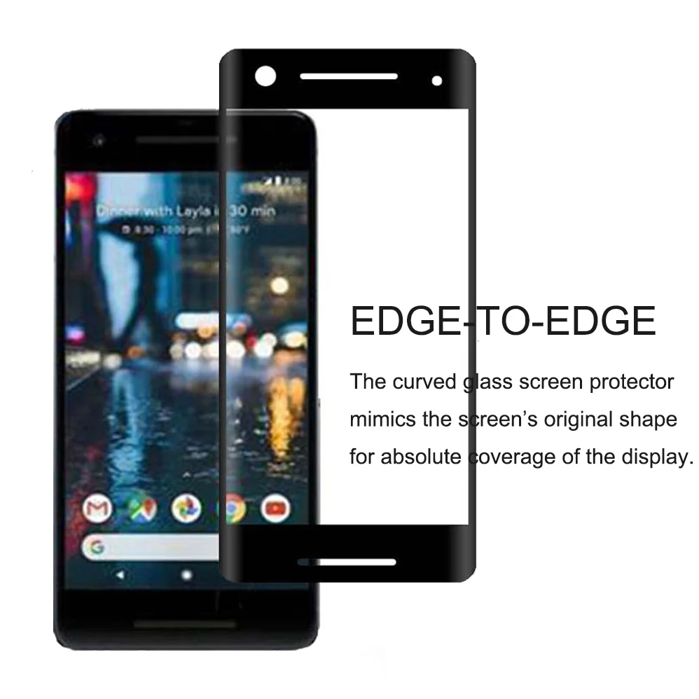 Защитное стекло закаленное с полным покрытием для Google Pixel 2|Защитные стёкла и