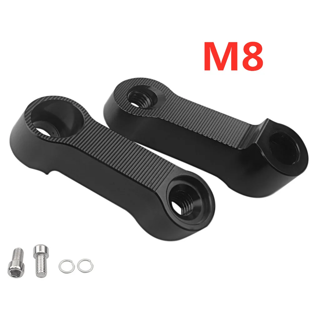 M8X1.25mm Black Для Honda CB400 VTEC CB1300 CB1100 CB500F CB600F Moto запчасти 10 мм 8 мм мотоциклетные зеркала заднего вида удлинитель Riser удлинитель адаптера - Цвет: M8X1.25mm Black