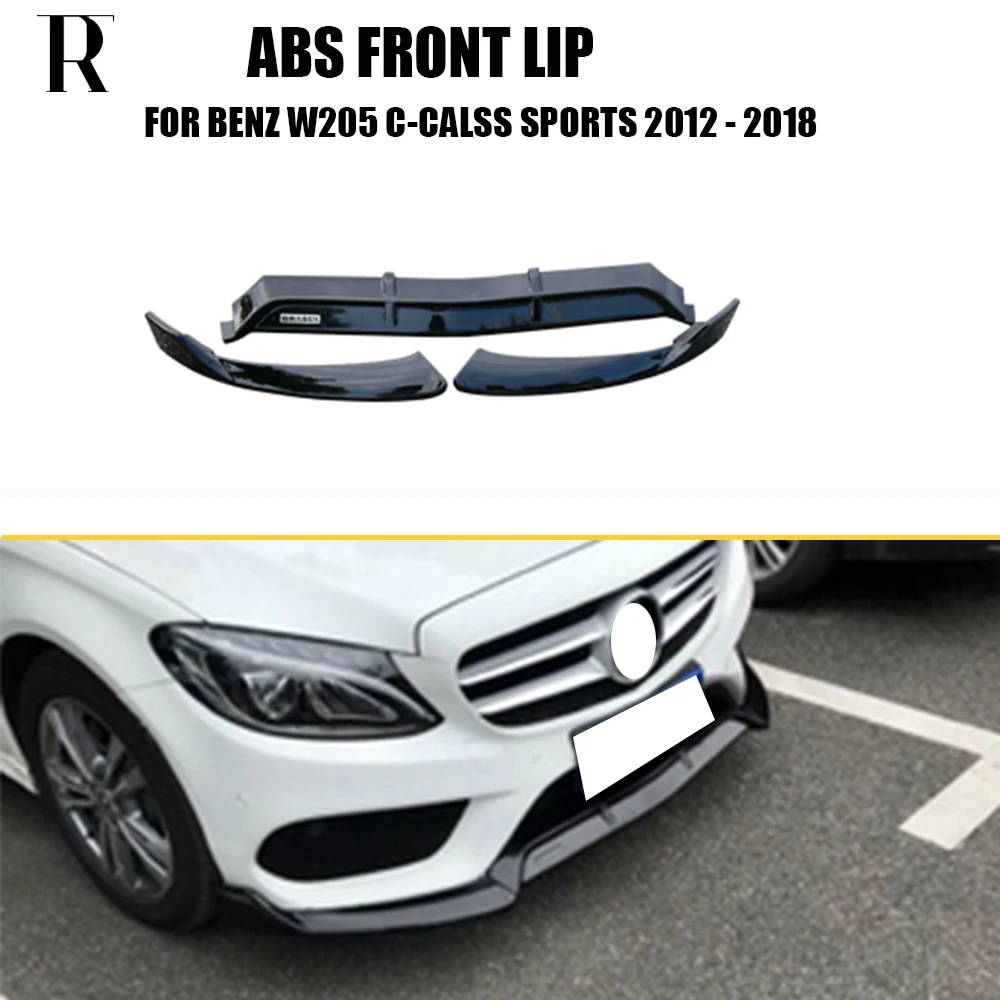 3 шт./компл. ABS черный передний бампер подбородок защита для губ Benz W205 C205 S205 C180 C200 | Амортизаторы -32977705503