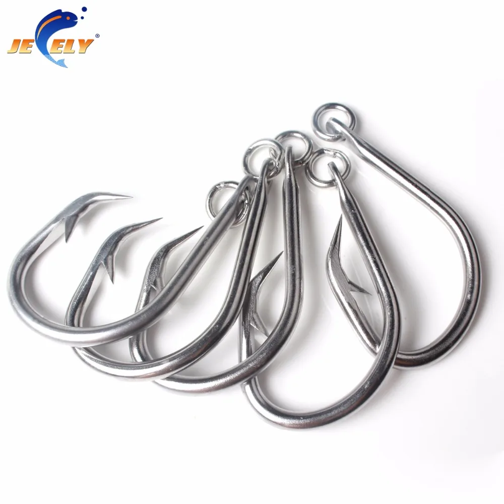 

Jeely 72mm #14/0 Stainless steel tuna fishing hook with ring for saltwater fishing