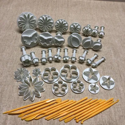 47 PCS Кондитерские инструменты аксессуары набор Инструменты для украшения тортов из мастики формочки для печенья Сахар ремесло торт Плунжер резак Скалка кондитерский мешок - Цвет: 47 PCS