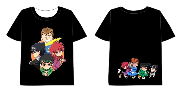Японское аниме YuYu Hakusho Футболка мужская женская с коротким рукавом летнее платье мультфильм yu hakusho топы унисекс Harajuku футболка
