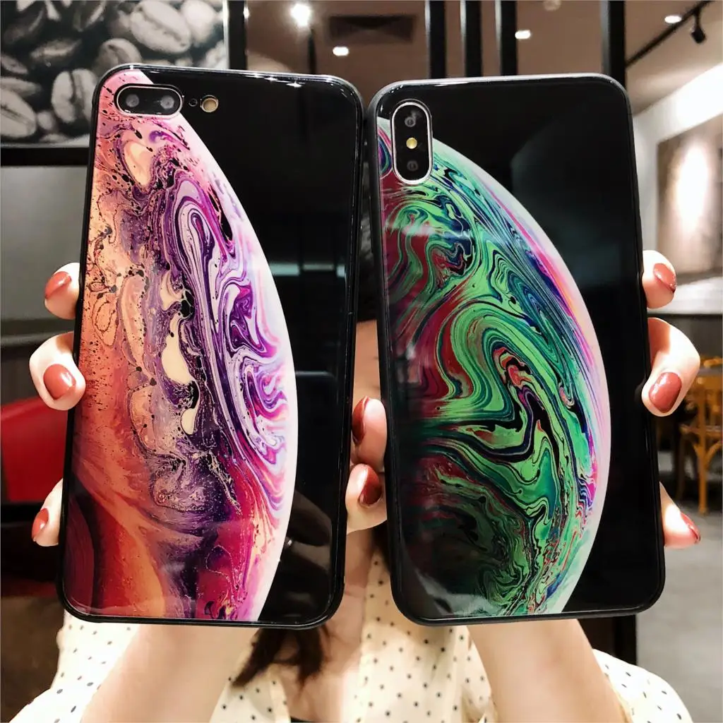 Роскошный светящийся автомобильный чехол для iPhone X XR XS MAX 6 6S 7 8 Plus 7Plus из