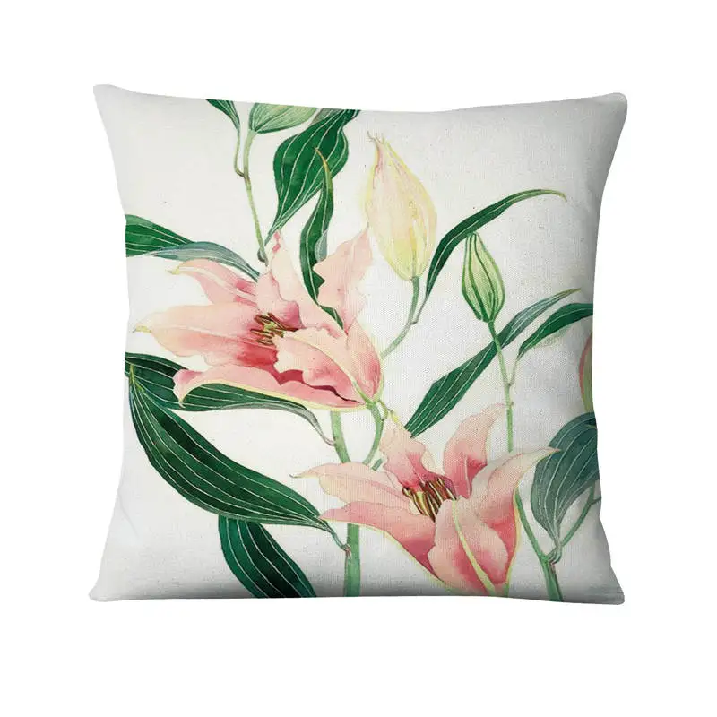 Акварель растений цифровые печатные наволочка китайская живопись цветы