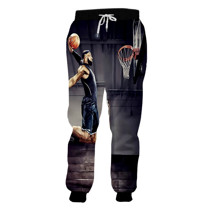 Брюки для бега OGKB Модные свободные штаны с 3D принтом баскетбола спортивные