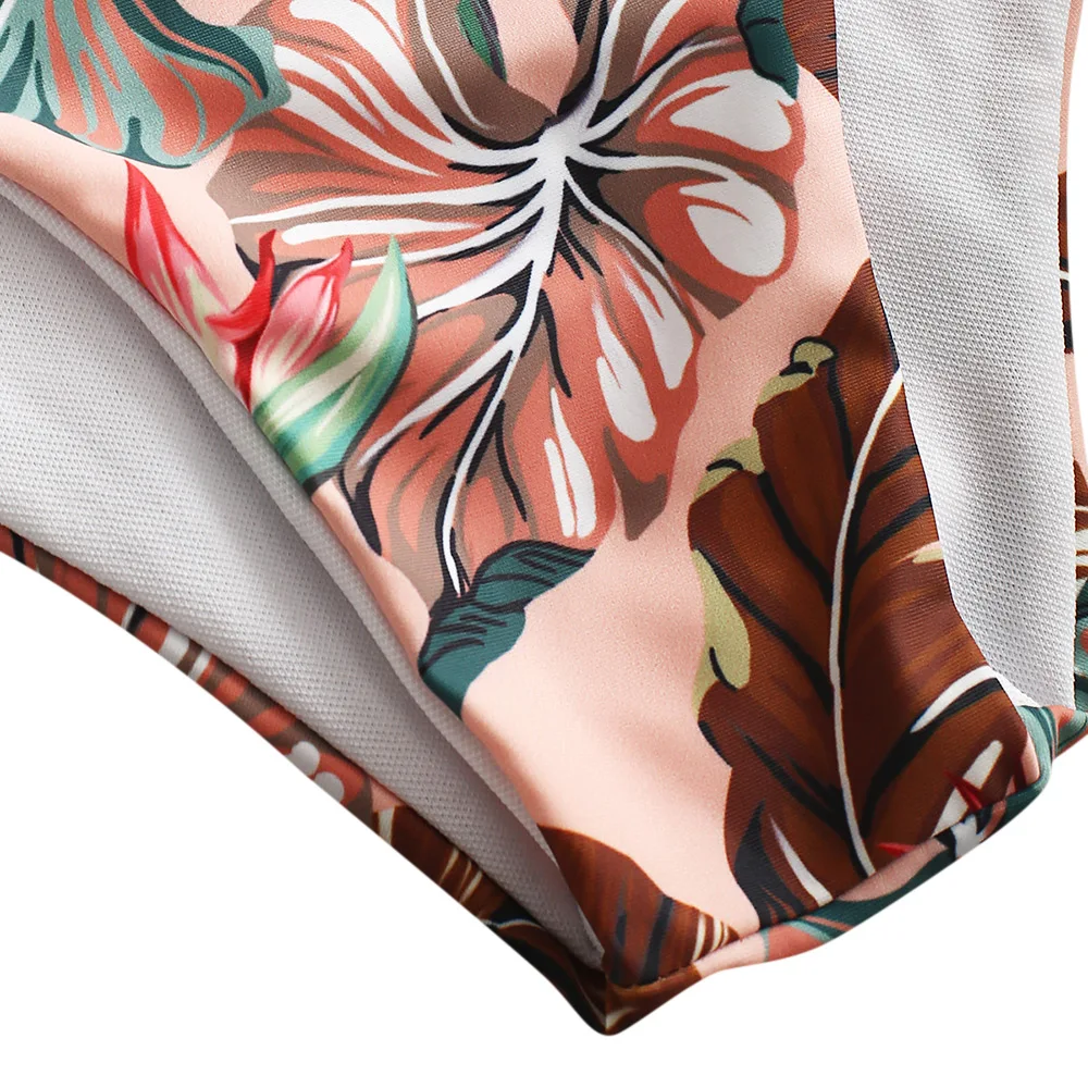 ZAFUL танкини комплект бикини с узлом в виде тропических листьев без косточек