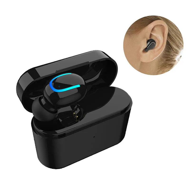 Bluetooth наушники невидимые с микрофоном движения наушник беспроводной зарядки