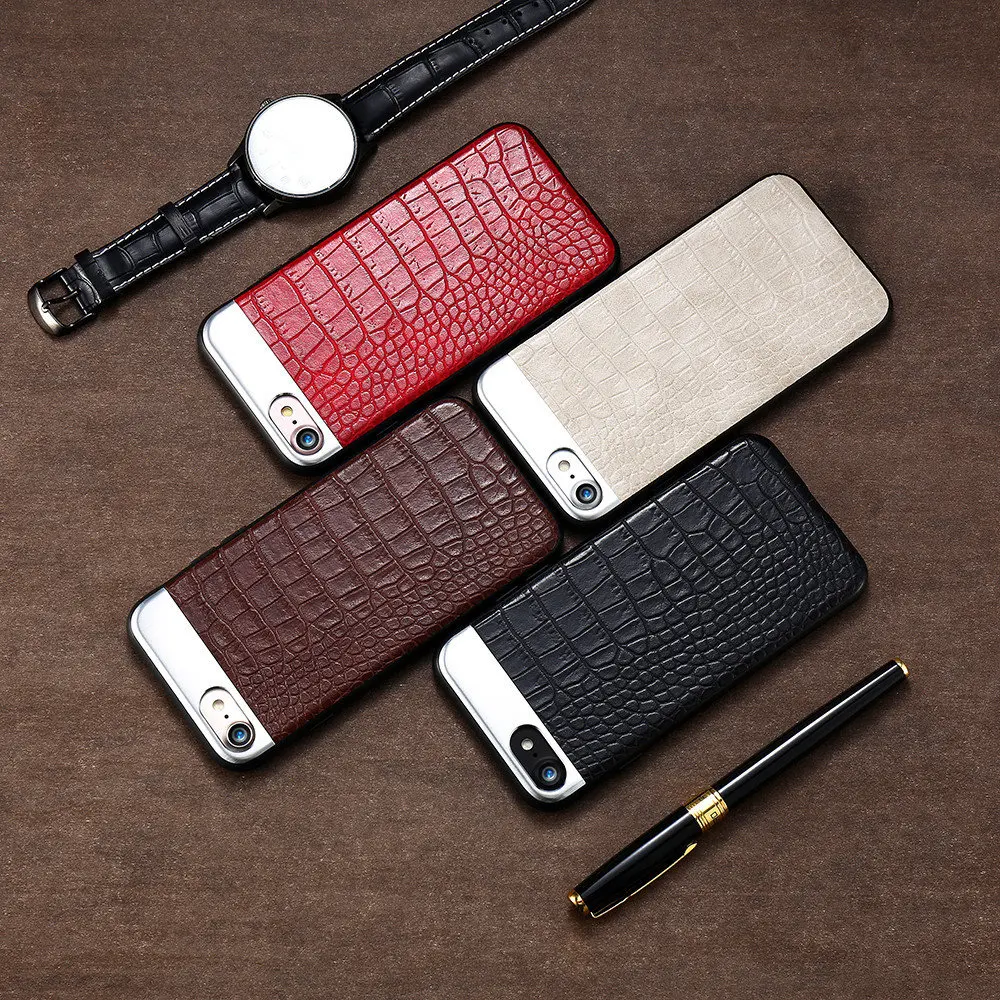 Kisscase Case крокодил образцу кожаный чехол для телефона iPhone 7 8 6 6S Plus IPhone X ten 10