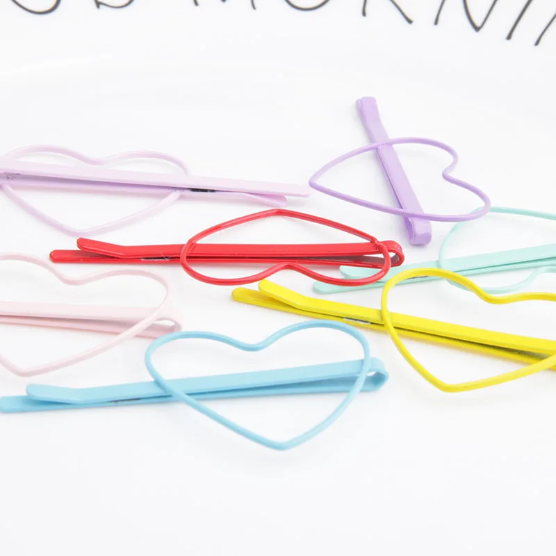 2 шт. заколка для волос ярких цветов девочек заколки в форме сердца аксессуары